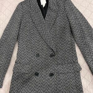 H&M Black and White Herringbone Blazer